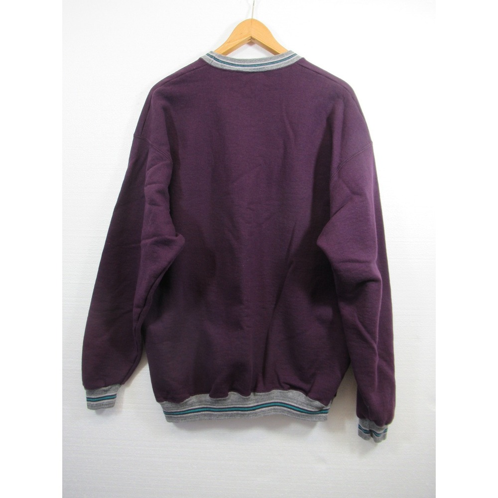 Vintage 90s Wilson Pro 5000 Embroidered Crewneck Sweatshirt Men 50" Chest Purple - Picture 4 of 5